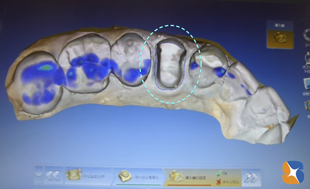 PC画面に模型がスキャンされて映し出される