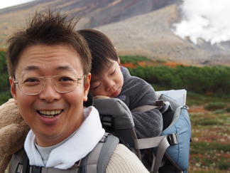 登山用のリュックでお昼寝